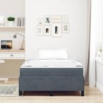 vidaXL Cadre de lit Gris foncé  gris et blanc 120 x 200 cm Velours