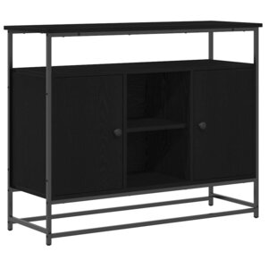 Buffet vidaXL Bois Noir 100x35x80 cm en Bois d'ingénierie et Acier