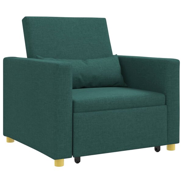 vidaXL Canapé-lit escamotable simple Vert foncé 90 x 165 x 87 cm tissu