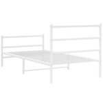 vidaXL Cadre de lit métal sans matelas et pied de lit blanc 100x200 cm