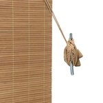 vidaXL Stores et Occultants avec des rideaux Marron Clair Bambou