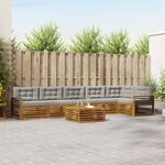 vidaXL Ensemble de canapés d'extérieur 7 Pièces Gris Naturel et Clair