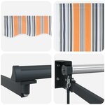 vidaXL Auvent rétractable manuel rayé multicolore 350x250 cm