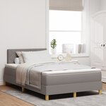 vidaXL Lit Box Spring avec Matelas & LED Taupe 120x200 cm Tissu