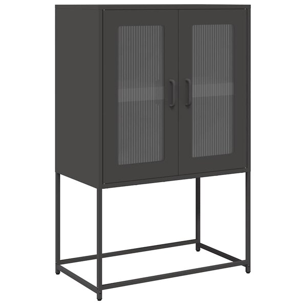 vidaXL Buffet haut noir 68x39x107 cm acier