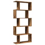 vidaXL Étagère séparatrice de pièce à 5 niveaux vieux bois 70x24x161cm