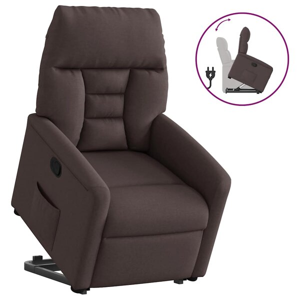 vidaXL Fauteuil inclinable marron foncé tissu