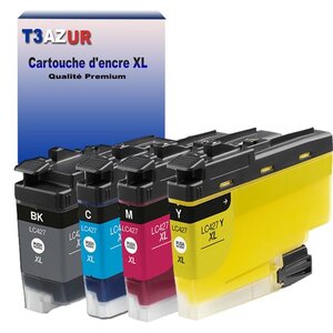 T3AZUR- 4x Cartouche compatible avec Brother LC427 XL pour Brother MFC-J5955DW MFC-J6950 MFC-J6955DW