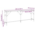 vidaXL Table Console Bois Ancien 200x29x75 cm Bois Ingénierie