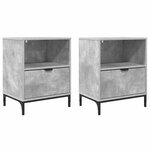 vidaXL Tables de chevet avec tiroir 2 Pièces Gris béton 49 x 36 x 61 cm
