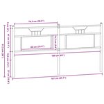 vidaXL Tête de lit chêne fumé 160 cm bois d'ingénierie et acier