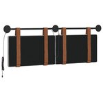 vidaXL Tête de lit suspendue Avec lumière LED Gris nuage PU antique