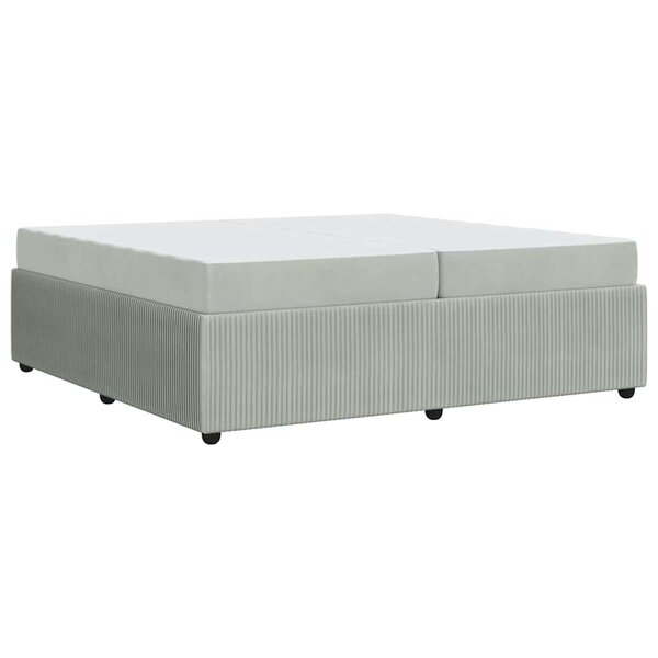 vidaXL Cadre de lit avec matelas Gris clair 200 x 200 cm Velours