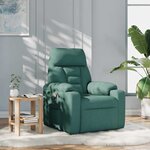 vidaXL Fauteuil inclinable Vert foncé Tissu
