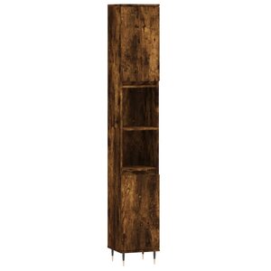 vidaXL Armoire de bain chêne fumé 30x30x190 cm bois d'ingénierie