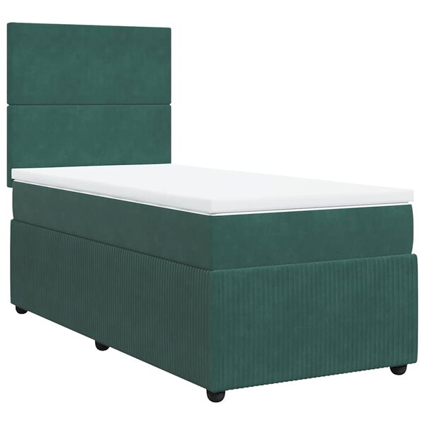 vidaXL Sommier à lattes de lit et matelas Vert foncé 80x200 cm Velours