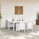 vidaXL Ensemble de salle à manger pour jardin 5 Pièces Blanc Rattan Polt