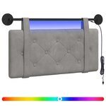 vidaXL Tête de lit suspendue Avec lumière LED Gris clair Velours