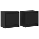 vidaXL Tables de chevet 2 Pièces Noir 40x30 5x40 cm Bois de pin massif