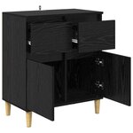 vidaXL Buffet avec tiroir Chêne noir 60 x 35 x 70 cm Bois d'ingénierie