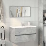 vidaXL Armoire de bain avec miroir gris béton bois d'ingénierie