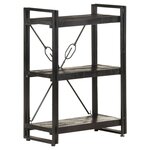 Vidaxl bibliothèque à 3 niveaux noir 60x30x80 cm bois de manguier