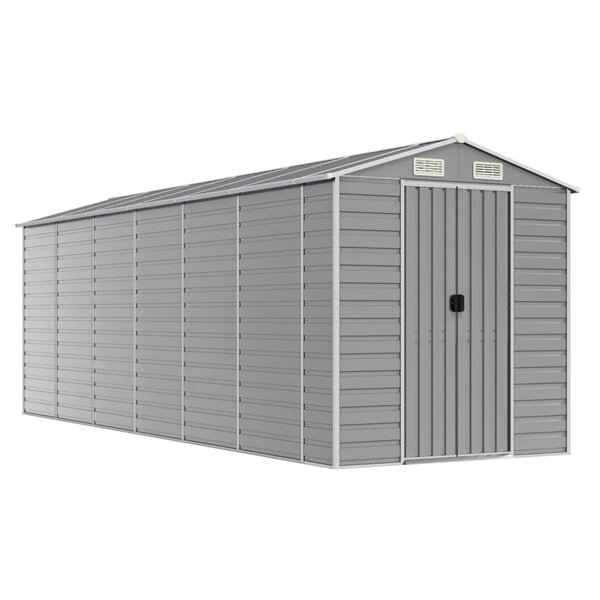 vidaXL Abri de jardin gris clair 191 x 555 x 198 cm en acier galvanisé