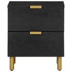 vidaXL Tables de chevet 2 Pièces noir 40x33x46 cm bois de manguier solide