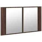 vidaXL Armoire à miroir à LED de bain chêne marron 80x12x45 cm