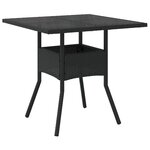 vidaXL Ensemble à manger de jardin et coussins 3 Pièces noir rotin verre