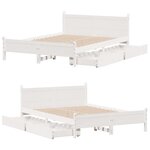 vidaXL Cadre de lit sans matelas blanc 120x200 cm bois de pin massif