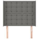 vidaXL Tête de lit avec oreilles Gris foncé 103x16x118/128 cm Tissu