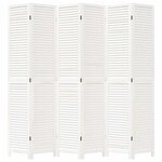 vidaXL Cloison de séparation 6 panneaux blanc bois de paulownia massif