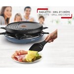 Tefal re310401 colormania raclette 3 en 1  8 coupelles  appareil a raclette grill et crepe  revetement antiadhésif  bleu acier