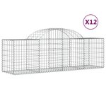 vidaXL Paniers à gabions arqués 12 Pièces 200x50x60/80 cm Fer galvanisé