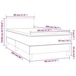 vidaXL Sommier à lattes de lit avec matelas et LED Bleu 80x200cm Tissu