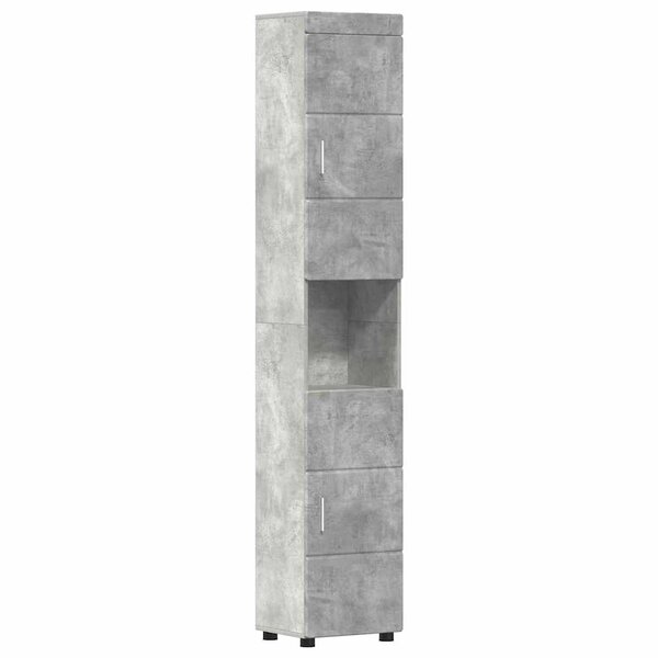 vidaXL Cabinet de salle de bain TULUM Gris béton 37 x 31.5 x 203 cm
