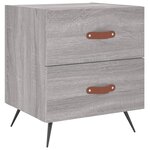vidaXL Tables de chevet 2 Pièces sonoma gris 40x35x47 5 cm