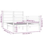 vidaXL Cadre de lit Marron miel Bois pin massif 120x190cm Petit Double