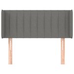 vidaXL Tête de lit avec oreilles Gris foncé 103x16x78/88 cm Tissu
