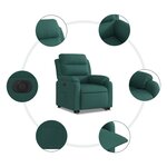vidaXL Fauteuil inclinable électrique vert foncé tissu