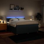 vidaXL Sommier à lattes de lit avec matelas Bleu 180x200 cm Tissu