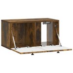 vidaXL Meuble TV mural Chêne fumé 59 5 x 31 x 30 cm Bois d'ingénierie