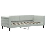 vidaXL Lit de jour avec gigogne et tiroirs gris clair 90x190cm velours