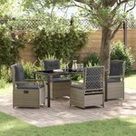 vidaXL Ensemble de salle à manger pour jardin 5 Pièces Gris clair