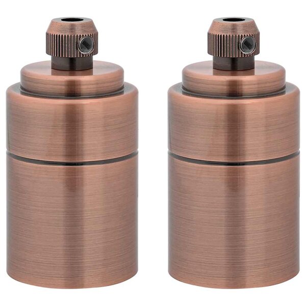 vidaXL Douilles de lampe 2 Pièces bronze rouge E27