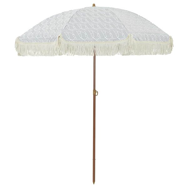 vidaXL Parasol Gris et blanc Ø 160 x 195 cm Acier