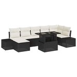 vidaXL Canapé de Jardin 8 Pièces avec Coussins  Noir  Rattan Synthétique