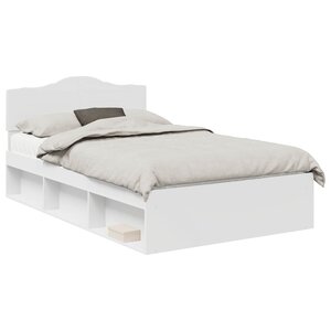 vidaXL Cadre de lit Blanc 120 x 200 cm Bois de pin massif