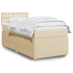 vidaXL Sommier à lattes de lit avec matelas Crème 100x200 cm Tissu